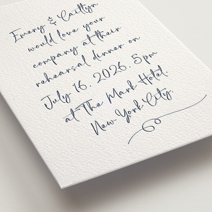 【直筆メッセージ付き】 Wandering Visitor ササクレイション Ink scribble Letterpress Rehearsal Dinner Invitations by Adelyn T