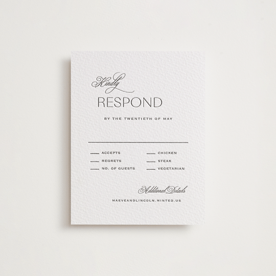 So in Love Letterpress RSVP Cards by Design Lotus Minted