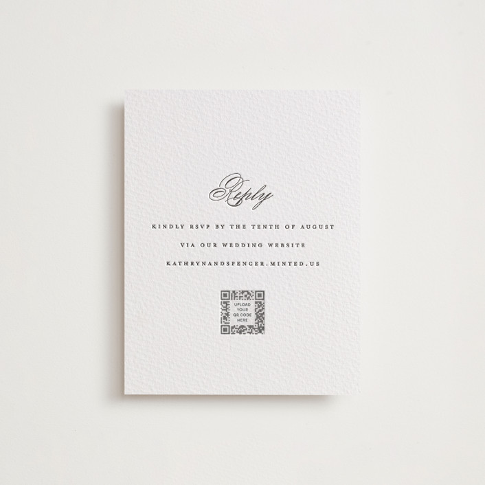 classic composition Letterpress RSVP Online Enclosure Cards by Olivia Raufman Minted