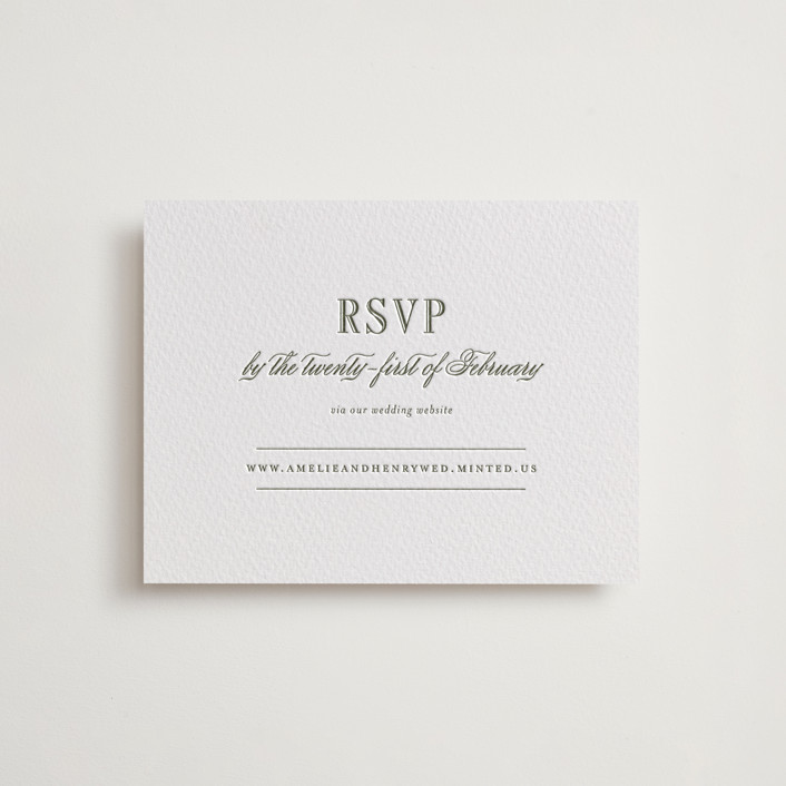 Hepburn Letterpress RSVP Online Enclosure Cards by Megan Davis Minted