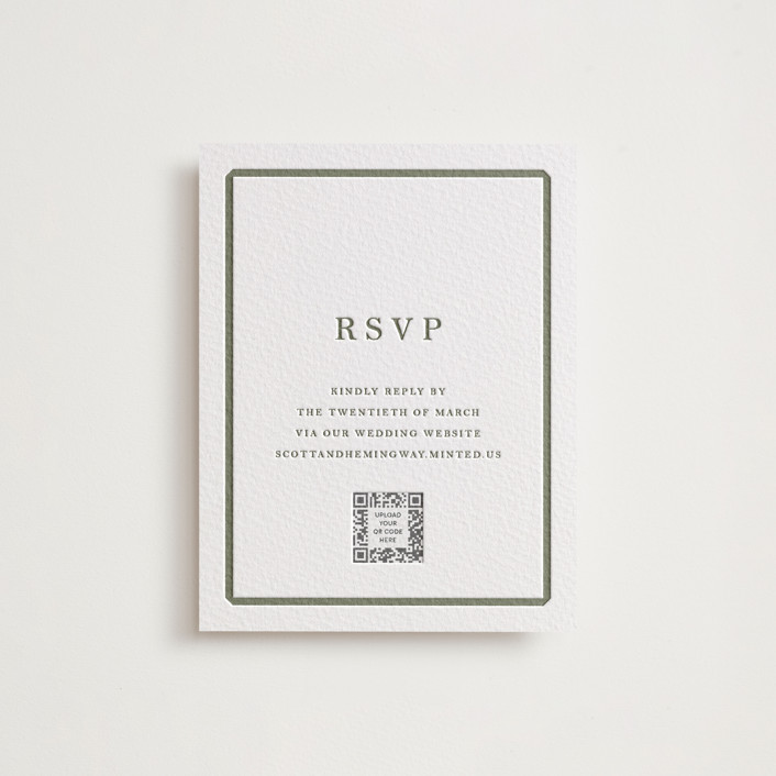 Bevel Letterpress RSVP Online Enclosure Cards by Megan Davis Minted