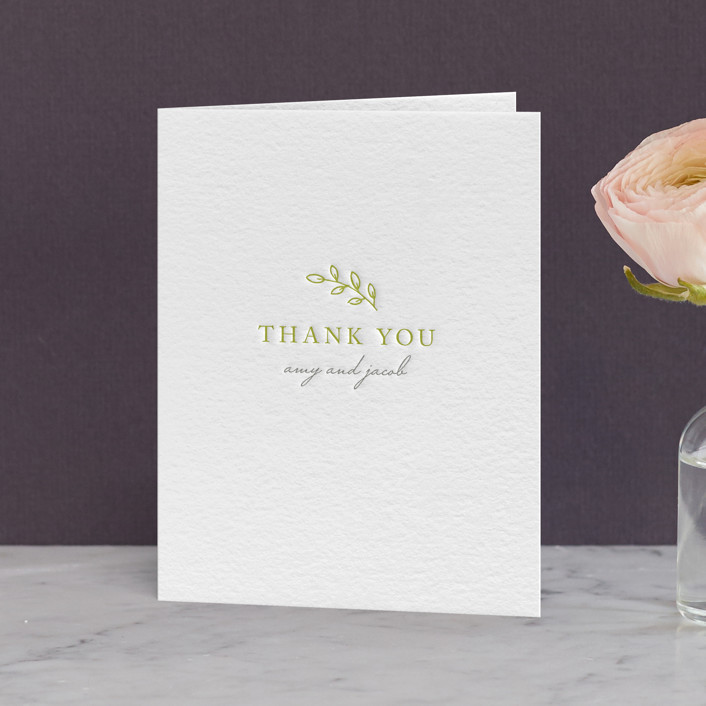 Leaves Letterpress Thank You Cards by Waldo Press Minted
