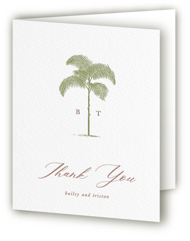 Palm Letterpress Wedding Thank You Cards by Melinda Denison | Minted