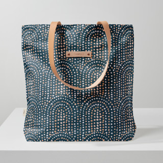 This is a navy custom bags by Jenna Holcomb called modern showers in standard