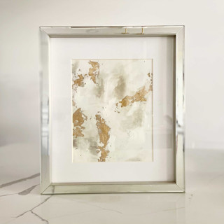 This is a white original paintings by Nicoletta Savod called gilded sunrise in standard
