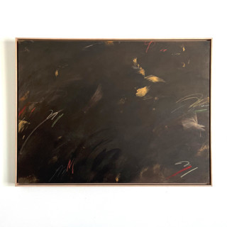 This is a brown original paintings by Shiho Whitehead called room 813 in standard