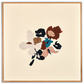 This is a multicolorassorted-colors original paintings by Caryn Owen called abstract creamy botanical bouquet in standard