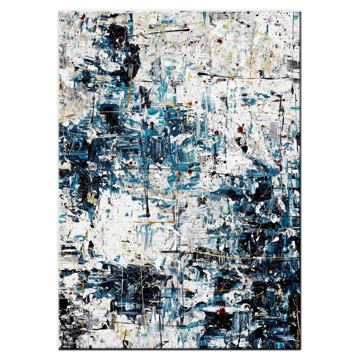 Snow Ski Mountain | Abstract Art on Canvas