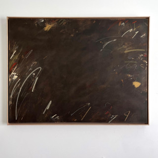 This is a brown original paintings by Shiho Whitehead called room 527 in standard