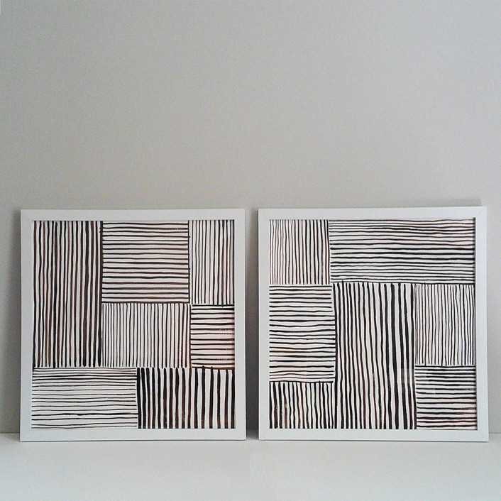 Sketchy Lines | 16" x 16" | Set of 2