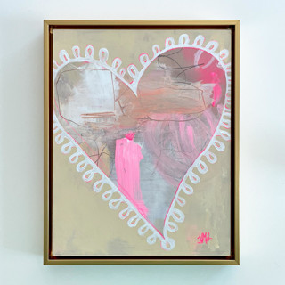 This is a multicolor original paintings by Nicole Simms called chantilly heart in standard