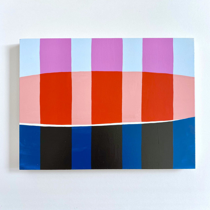 Coral Dream Stripes Original Art