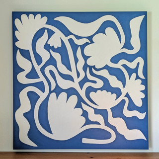 This is a multicolor original paintings by Kate Sowinski called ghost blooms- original acrylic painting in standard