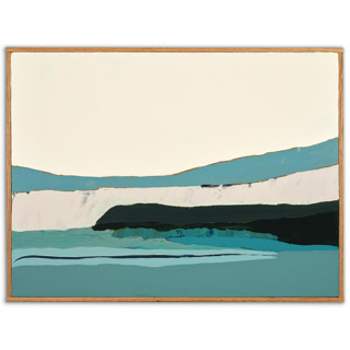 This is a blue original paintings by Caryn Owen called the golden bluffs in standard