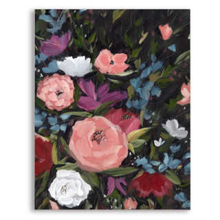 This is a multicolorassorted-colors original paintings by Lindsay Megahed called moody bloom in standard