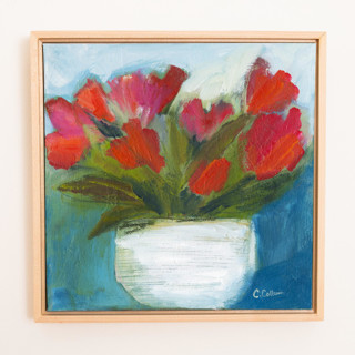 This is a multicolorassorted-colors original paintings by CONNIE COLLUM called reba in standard