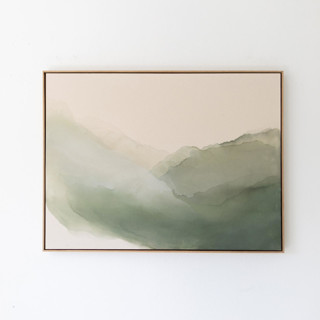 This is a green original paintings by Rebecca King called as light fades in standard