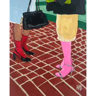 This is a multicolorassorted-colors original paintings by Nicole Simms called stockholm style in standard