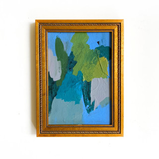 This is a blue original paintings by Jessalin Beutler called blue shadows in standard