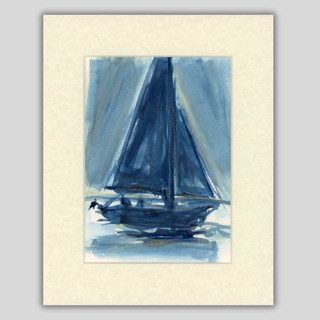 This is a blue original paintings by Golden Lines and Silver Linings called a seeker's story in standard