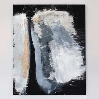 This is a black original paintings by Julia Contacessi called tribal lineage in standard