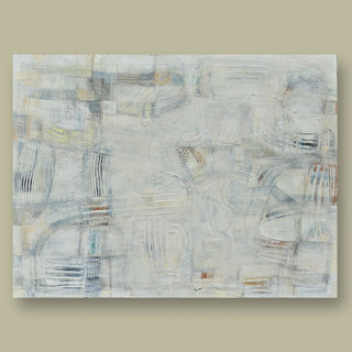 This is a beige original paintings by Carol Barber called skull valley in standard