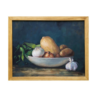 This is a blue original paintings by Wendy Keller called harvest in standard