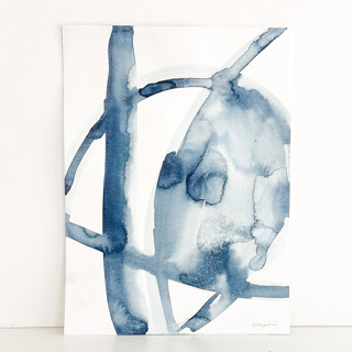 This is a blue original paintings by Mary Gaspar called blue wash in standard