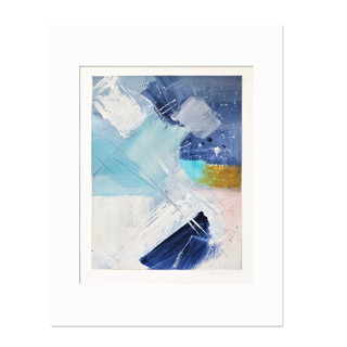 This is a blue original paintings by AlisonJerry called turbulence in standard