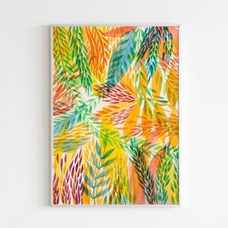 This is a multicolorassorted-colors original paintings by Alexandra Dzh called tropical original painting in standard
