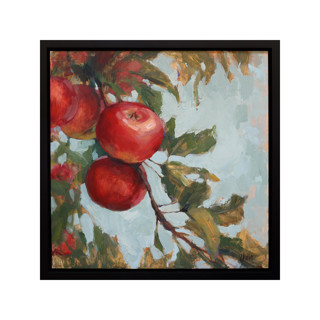This is a red original paintings by Wendy Keller called apple tree in standard