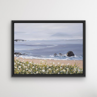 This is a blue original paintings by Arohika Verma called seaside daisies in standard