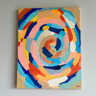 This is a beige original paintings by Summer Tali Hilty called waves of wonder in standard
