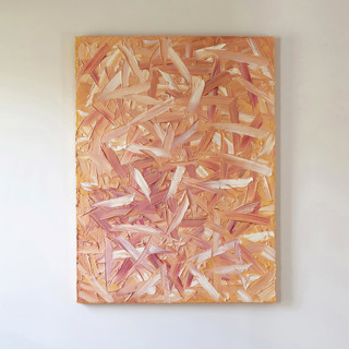 This is a orange original paintings by Teodora Guererra called layers of sweetness in standard