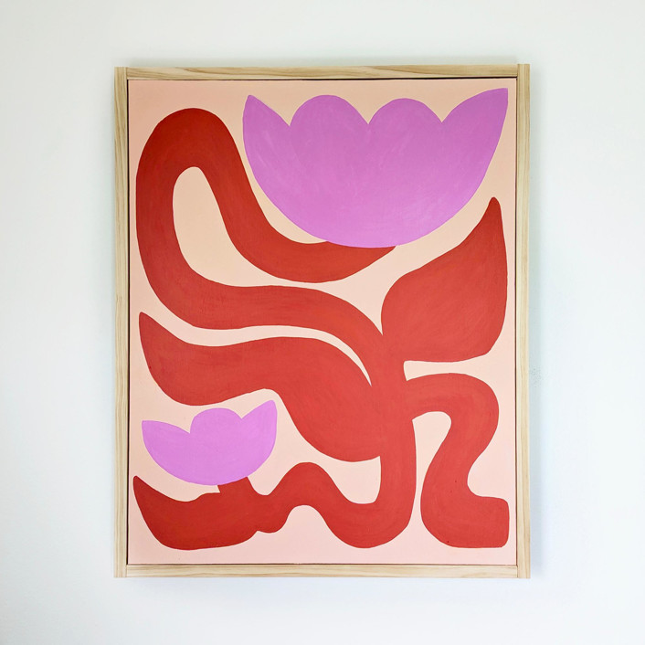 MIN-IF9-MAK - Between Two Blooms- Original Acrylic Painting