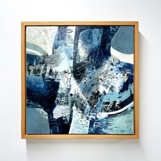 This is a blue original paintings by Kristi Visser called waves i in standard