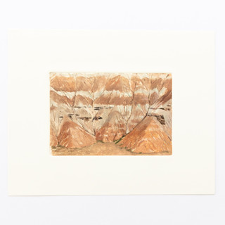 This is a multicolorassorted-colors original paintings by Dana Williamowsky called new mexico landscape 1 in standard