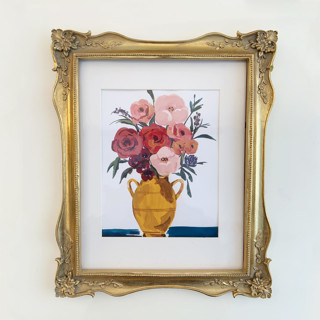 This is a multicolor original paintings by Teju Reval called vintage blooms in standard