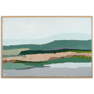 This is a green original paintings by Caryn Owen called march seascape in standard