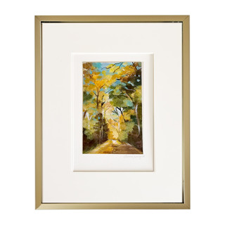 This is a multicolorassorted-colors original paintings by AlisonJerry called autumn in october in standard