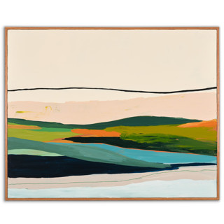 This is a multicolorassorted-colors original paintings by Caryn Owen called seascape in rust in standard