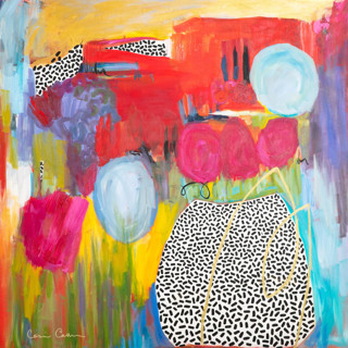 This is a multicolorassorted-colors original paintings by CONNIE COLLUM called blossom and be beautiful in standard