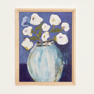 This is a blue original paintings by CONNIE COLLUM called a new beginning in standard