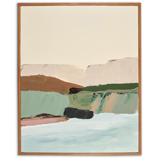 This is a multicolorassorted-colors original paintings by Caryn Owen called muted seascape series 1 in standard