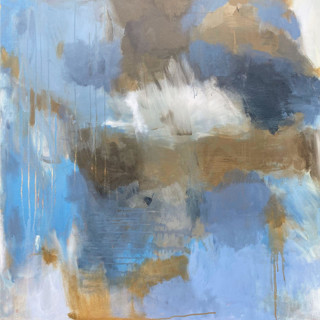 This is a blue original paintings by Alix Baldwin called oceanside in standard