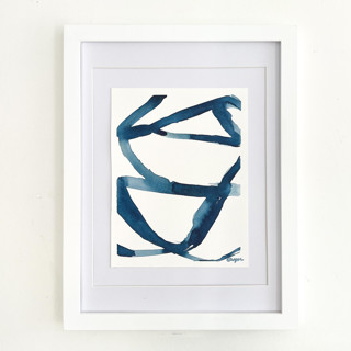 This is a blue original paintings by Mary Gaspar called small blue plant cell in standard