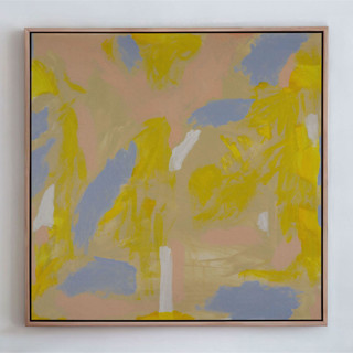 This is a yellow original paintings by Amy Early called lemon balm in standard