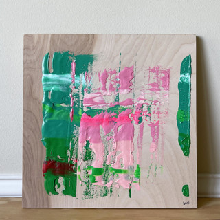 This is a multicolorassorted-colors original paintings by bari wieselman schulman called lush in standard