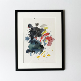 This is a multicolor original paintings by Isabel Aguilar - Isolda called free shapes 2 in standard