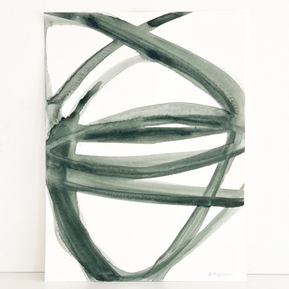This is a green original paintings by Mary Gaspar called forest green plant cell in standard